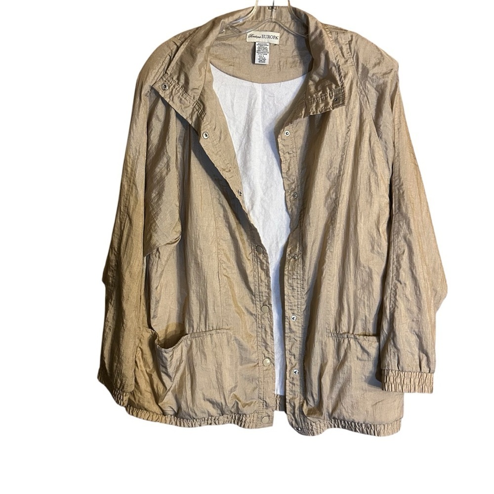 Lightweight Shiny Gold Jacket Windbreaker - Picture 3 of 4